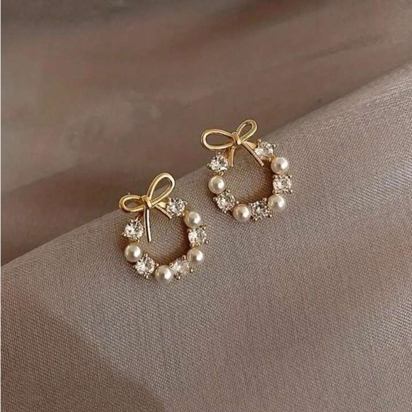 Delicate Bow Earrings - Picture 2 of 2